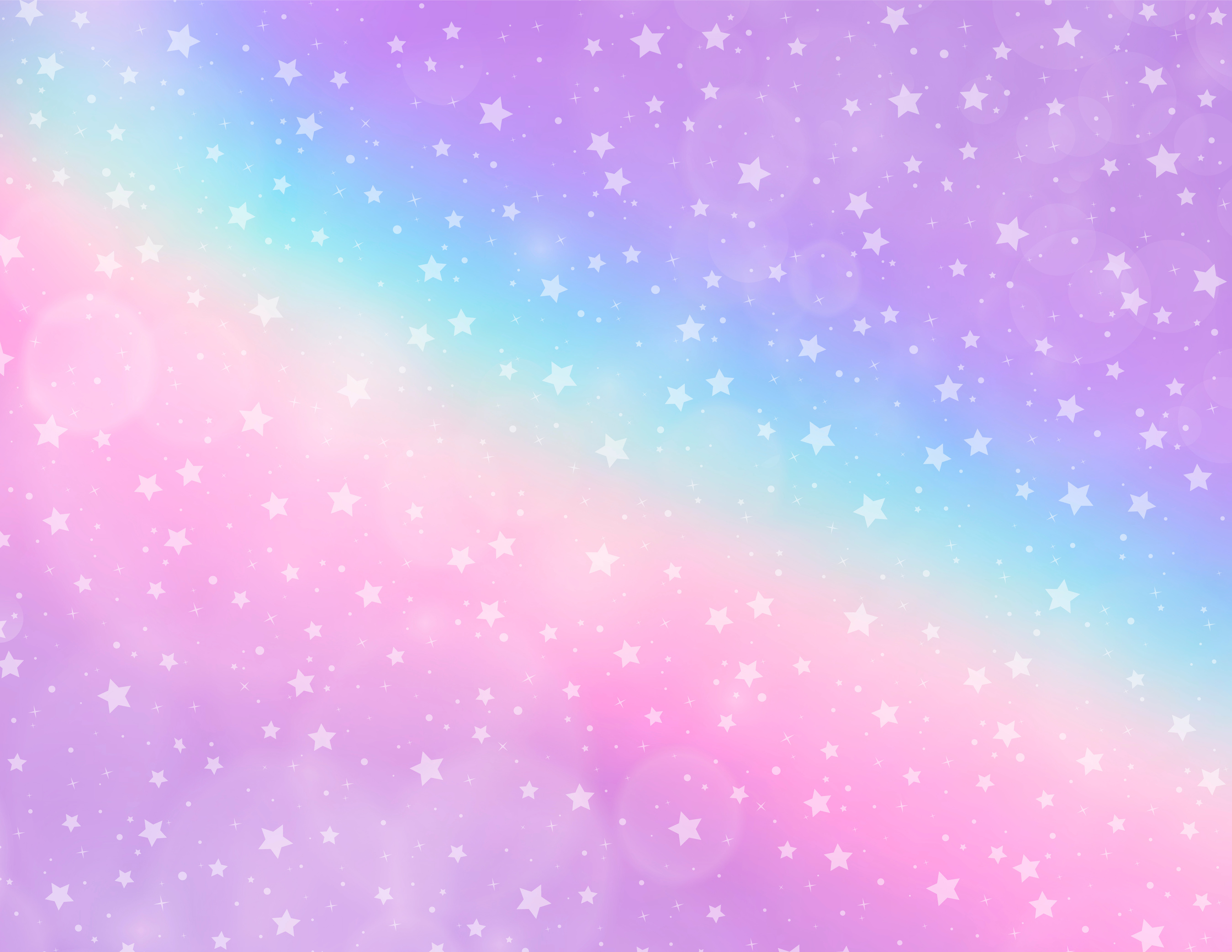 Rainbow with Stars Background